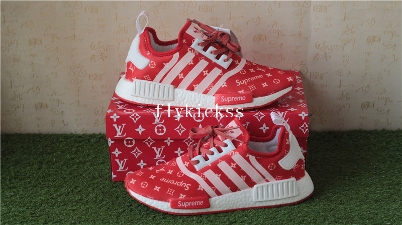 LVS X Supreme Adidas NMD XR1 Red Real Boost
